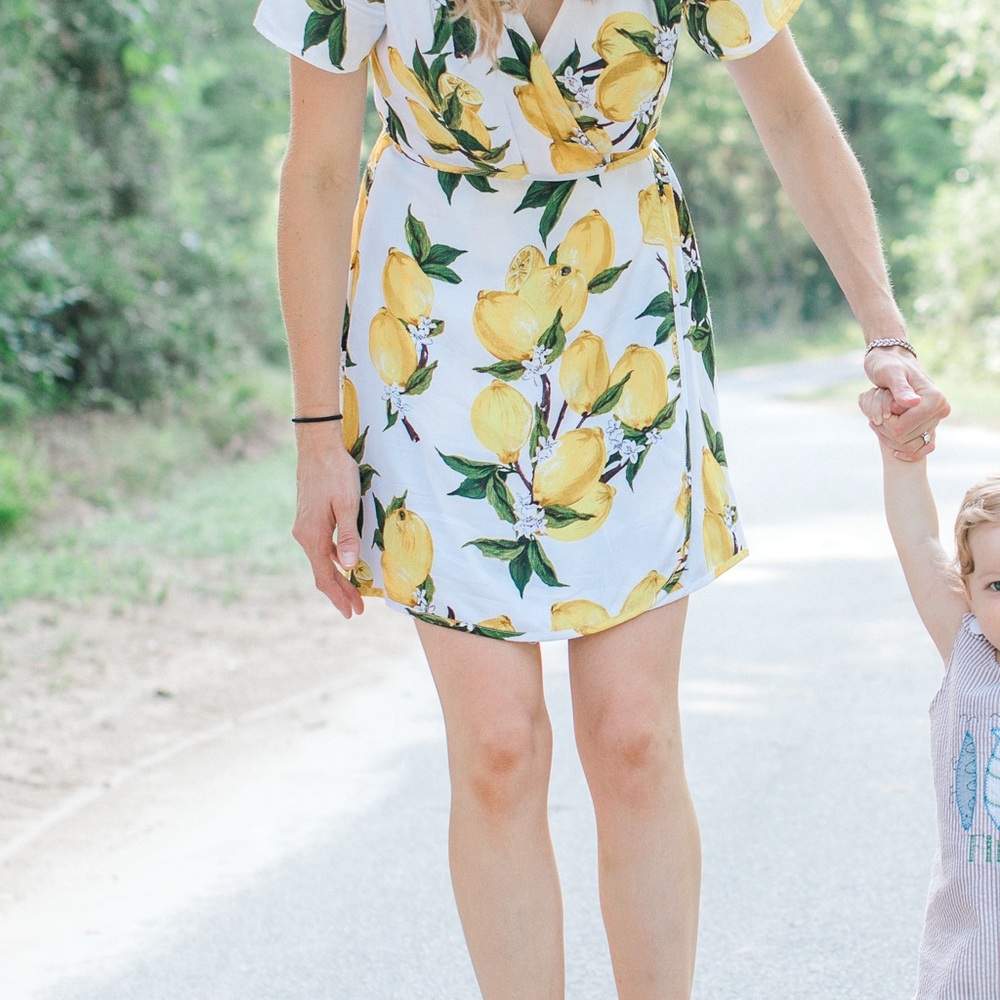 Ella Blue lemon wrap dress